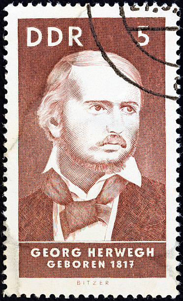 istock German stamp shows poet Georg Herwegh (1967) 159352715