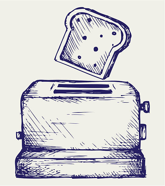 ilustraciones, imágenes clip art, dibujos animados e iconos de stock de tostadas popping de una tostadora - rusk county