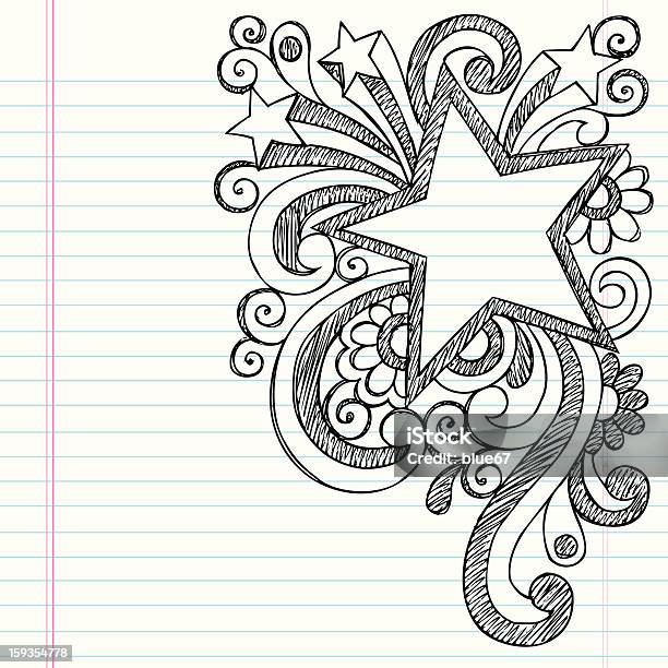 Star De Design Vectoriel Portable Doodle Croquis Vecteurs libres de droits et plus d'images vectorielles de Bordure - Bordure, Griffonnage, Féminité