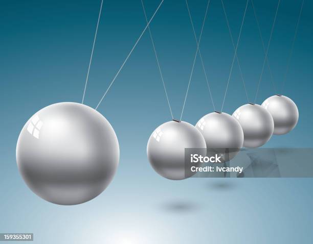 Newtons Cradle Stock Vektor Art und mehr Bilder von Kugelform - Kugelform, Kugelstoßpendel, Metall