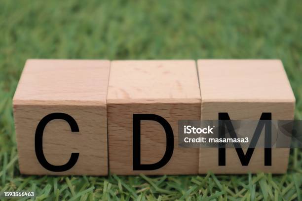 Blocks Written Cdm Stock Photo - Download Image Now - Block Shape, Brown, Business