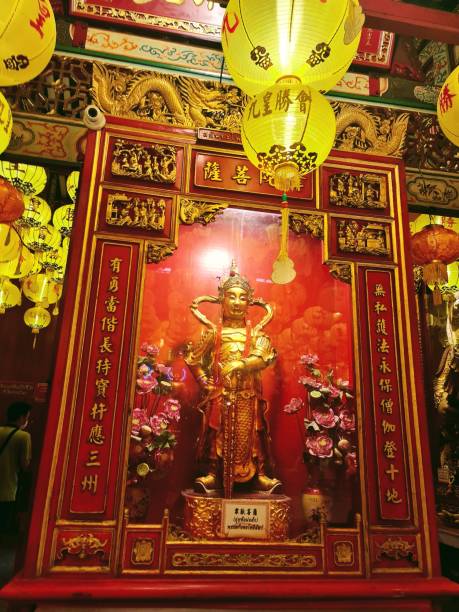 istock Buddha statue in Chinese temple 1593610696