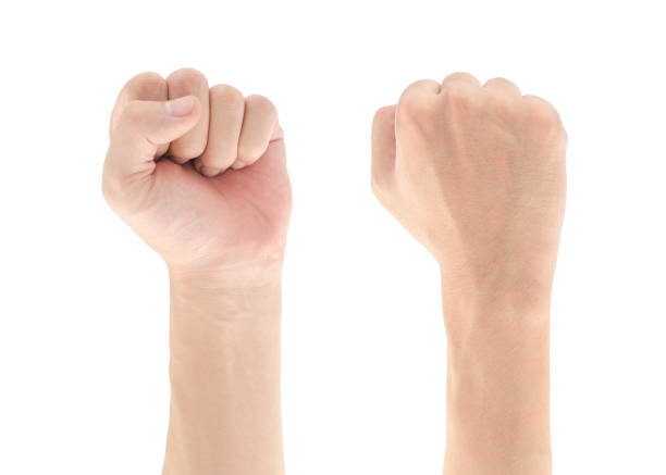 istock Fist gesture isolated on white background, Clipping path Included. 1593628309
