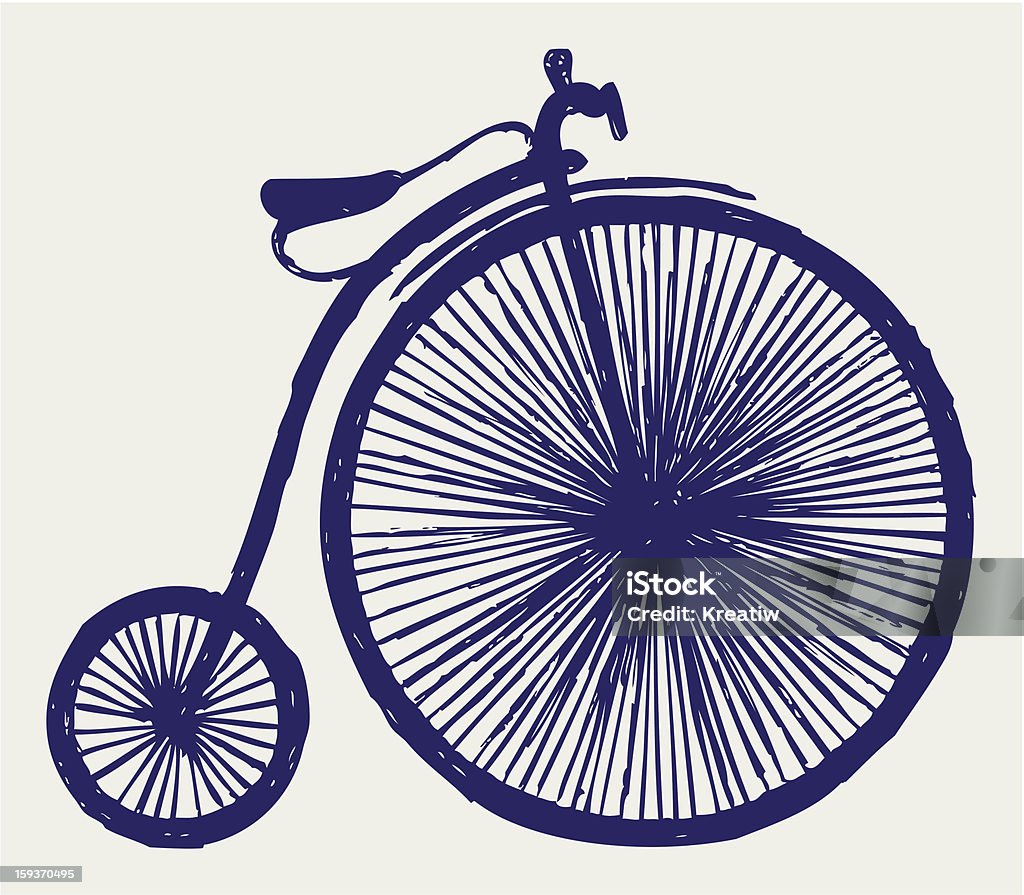 Penny farthing Penny farthing. Doodle style Penny Farthing Bicycle stock vector
