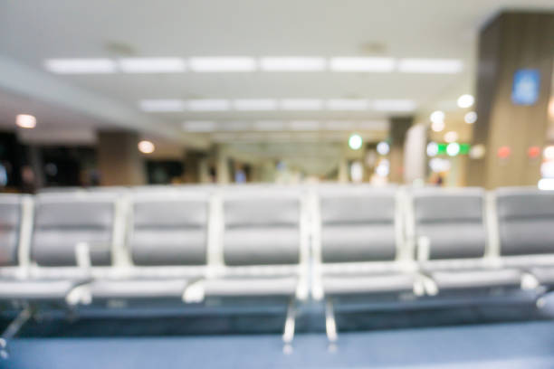 Abstract blurred waiting lobby transit in airport transport background