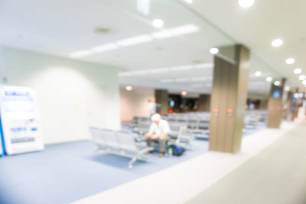 istock Abstract blurred waiting lobby transit in airport 1593729084