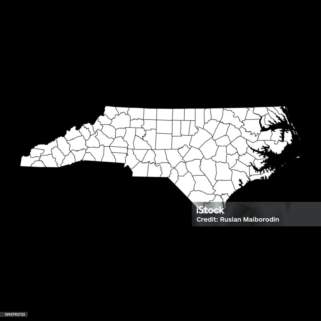 Abstract Nc State North Carolina State Map With Counties Vector Illustration Stock ...