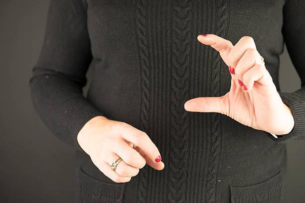 istock Woman Demonstrating Sign Language letter C 159381793