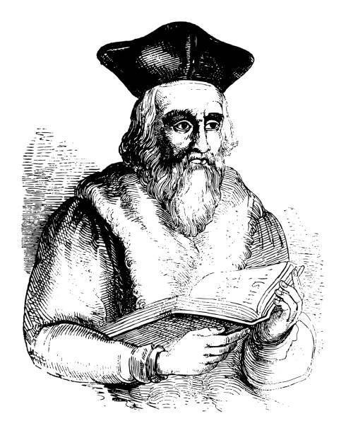 istock Sir Edward Kelley also known as Edward Talbot (1555-1598)  English Renaissance occultist and scryer - Vintage engraved illustration 1593859095