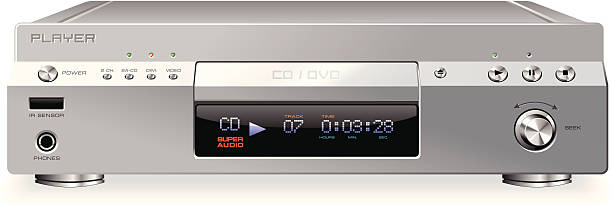 CD or DVD player Photorealistic CD or DVD player.  personal compact disc player stock illustrations