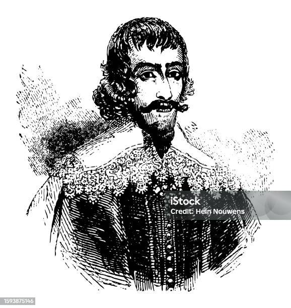 ウィリアムプリン英国の弁護士大胆な作家論争家政治家著名なピューリタンヴィンテージ彫刻イラスト 17世紀のベクターアート素材や画像を多数ご