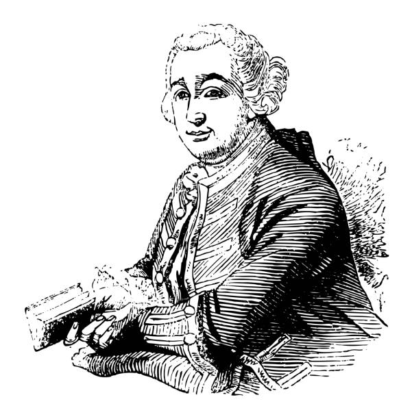 david garrick (1717-1779) angielski aktor, dramaturg, kierownik teatru i producent - ilustracja w stylu vintage - david garrick stock illustrations