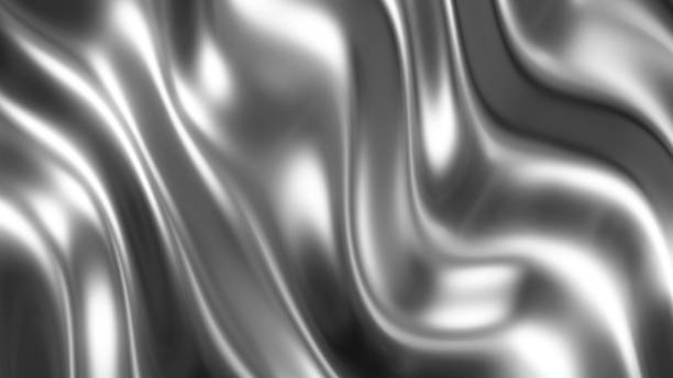 istock Liquid chrome waves background, shiny and lustrous metal pattern texture 3D  illustration. 1593876748
