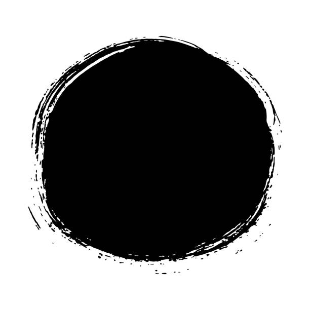 istock Grunge circle,brushstrokes stain with streaks,splashes,spots,dots,streaks.Abstract messy round spot.Splatters of paint, watercolor for Rorschach Test.Overlay substrate design. Isolated.Vector 1593879511