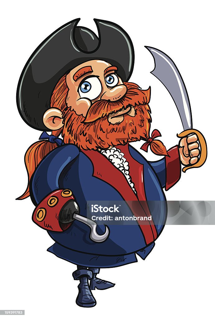 Capitán historieta pirata - arte vectorial de Gordo - Complexión libre de derechos