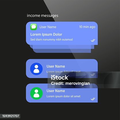 istock Mobile application message/chat notification template 1593921707