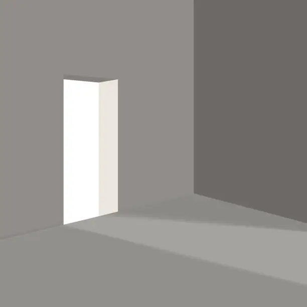Vector illustration of 3d background with empty room.
