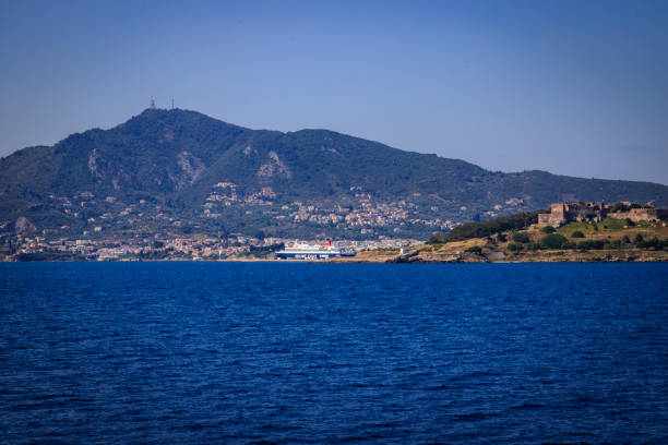 View form Lesbos or Lesvos - a Greek island located in the northeastern Aegean Sea stock photo