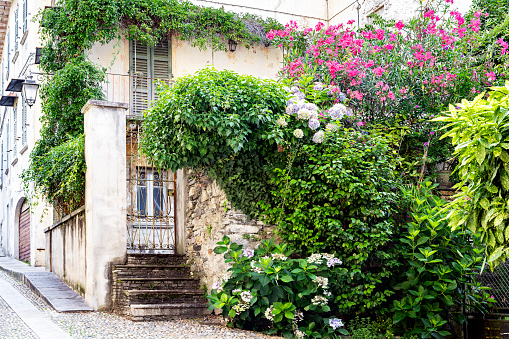 Italy Piedmont : a beautiful village house in Orta San Giulio, on the shore of Lake Orta, in Northern Italy (great lakes region)