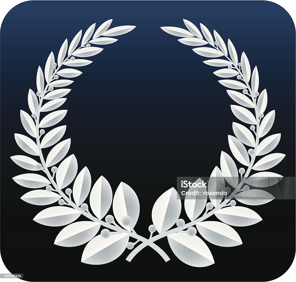 laurel wreath silver (vector) Only global colors. CMYK. Easy color change. Authority stock vector