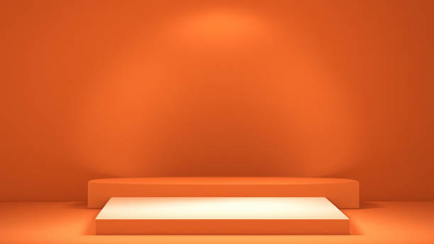 istock Orange podium in the orange room 1594025407