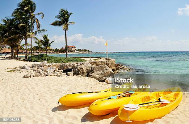 Kayaks By The Beach Stock Photo - Download Image Now - Beach, Blue, Caribbean