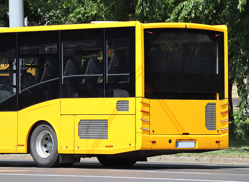 Rear part of a yellow bus