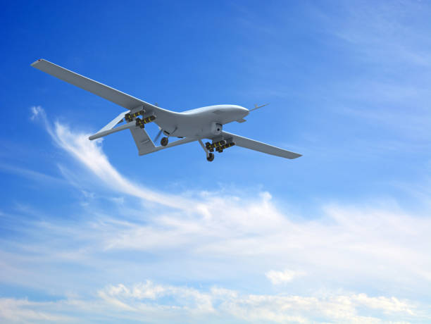Bayraktar TB2 in sky The Bayraktar TB2 is a medium-altitude long-endurance unmanned aerial vehicle unmanned aerial vehicle stock pictures, royalty-free photos & images