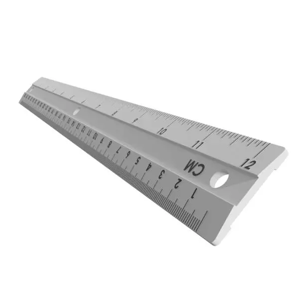 Plastic white ruler isolated
