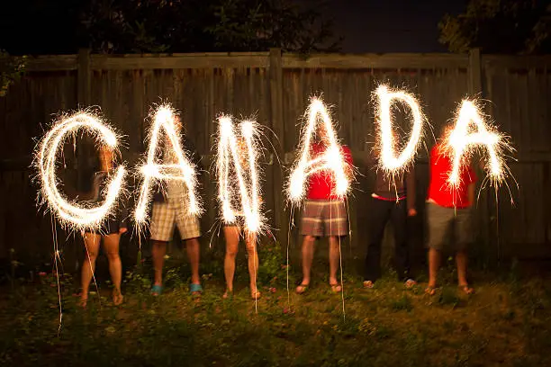 Photo of Canada sparklers in time lapse photography