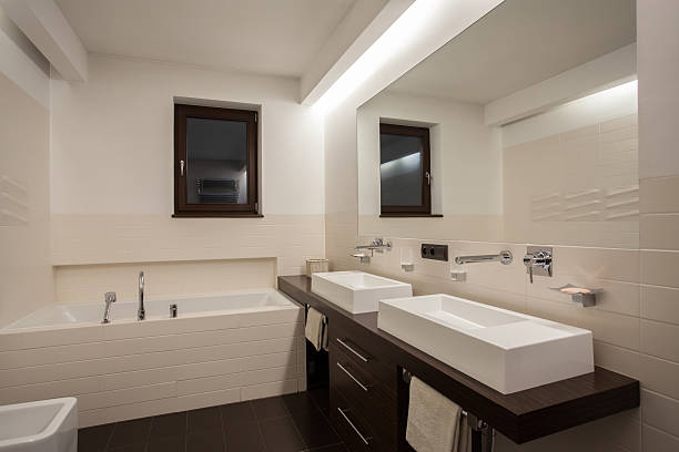istock Travertine house - Modern bathroom 159415457