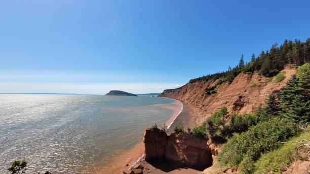 클리프 오브 파이브 아일랜드 주립공원 (2) - nova scotia bay of fundy bay horizon over water 뉴스 사진 이미지