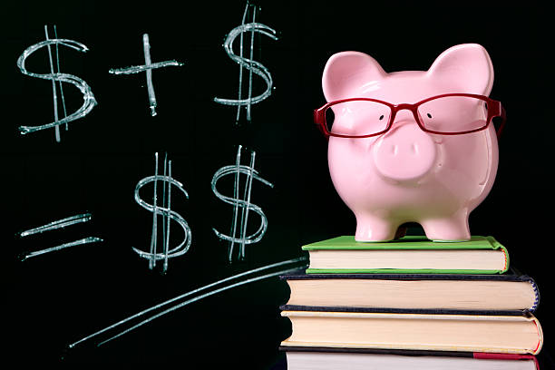 istock Piggy Bank with blackboard 159415722