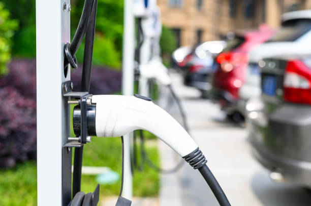 istock Electric vehicle Charging station 1594178899