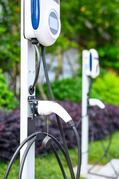 istock Electric vehicle Charging station 1594180805