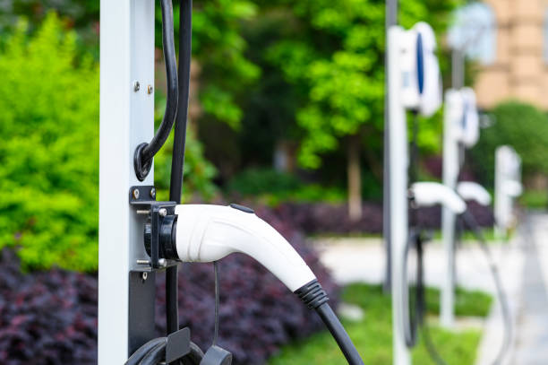 istock Electric vehicle Charging station 1594180826