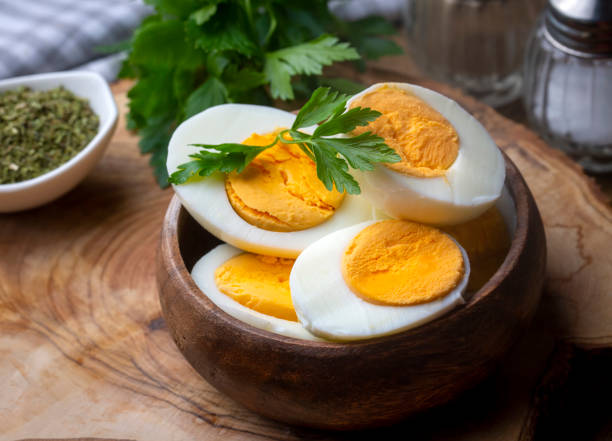 istock Boiled sliced egg, food photo 1594242502