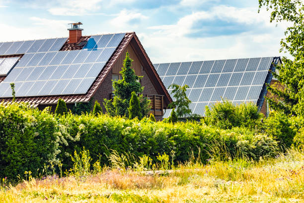 istock Houses with solar panels 1594250335