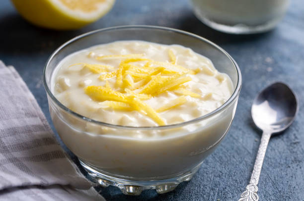 istock Traditional Delicious Turkish dessert; Lemon rice pudding (Turkish name; Limonlu Sutlac) 1594271456