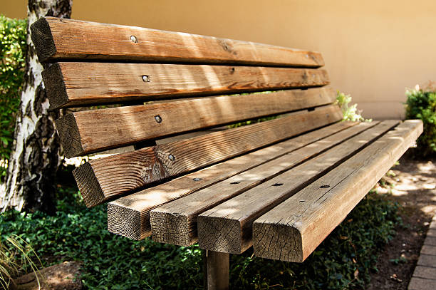 istock wooden bench at the park 159427677