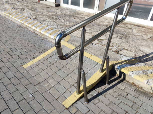 istock low ramp with handrails for people with disabilities 1594291585