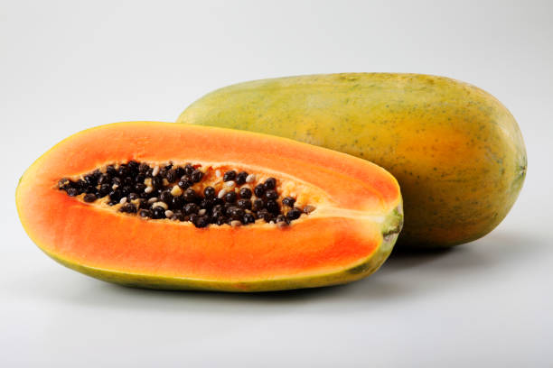 cut papaya and halved