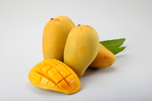 fresh fruit manggo on the plain backgrond