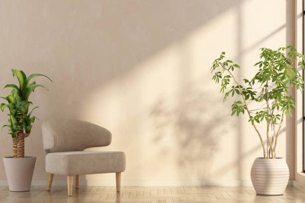 istock Interior with chair and plants. 3D render 1594309041