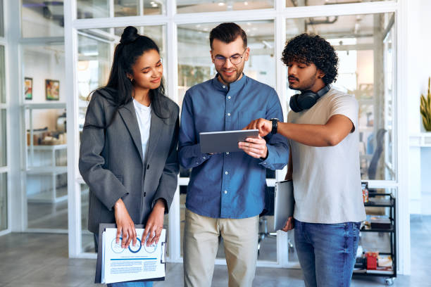 istock Successful hipster team in coworking. Freelancers. 1594318263