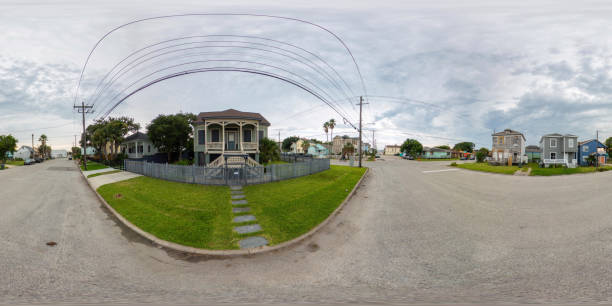istock 360 equirectangular photo residential homes on Galveston Island Texas 1594322571
