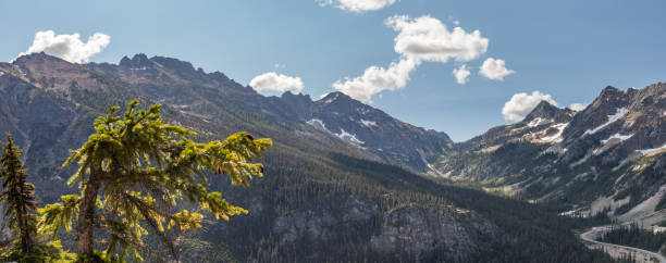 Washington Pass in the Okanogan National Forest Washington Pass in the Okanogan National Forest From HWY 20 Overlook liberty bell mountain stock pictures, royalty-free photos & images