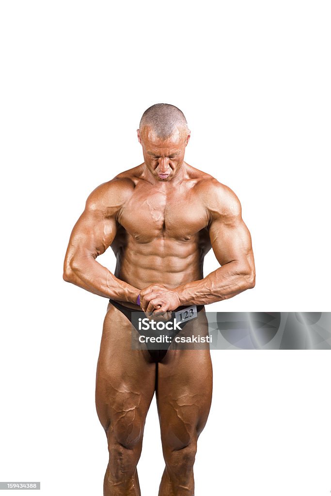 bodybuilder Flettere - Foto stock royalty-free di Bianco