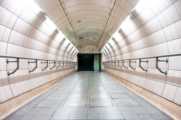 Futuristic tunnel architecture on the London underground