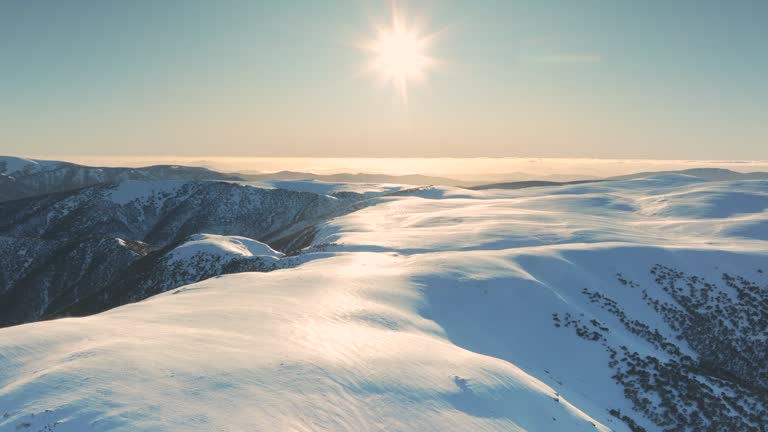 Aerial view snow breeze